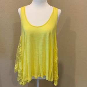 Yellow Sheer Back Tank Top